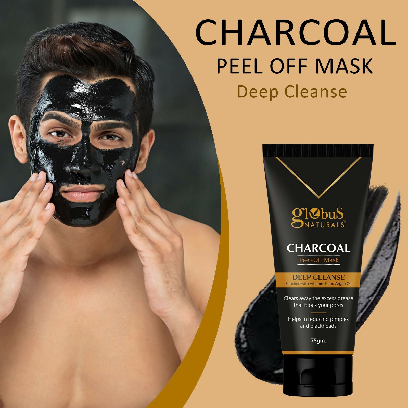 Globus Naturals Charcoal Peel Off Mask | Grocsy