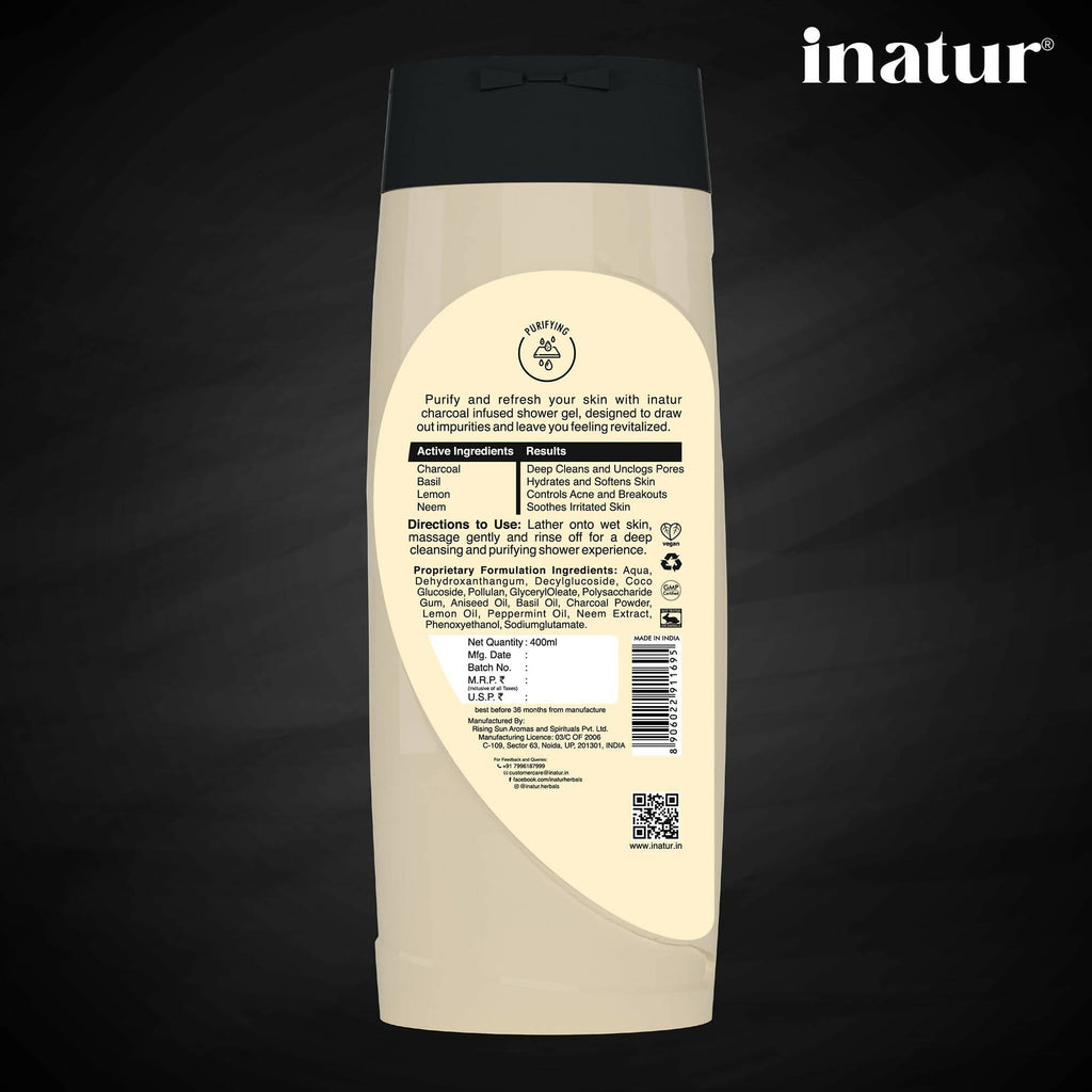 Inatur Charcoal Shower Gel | Grocsy