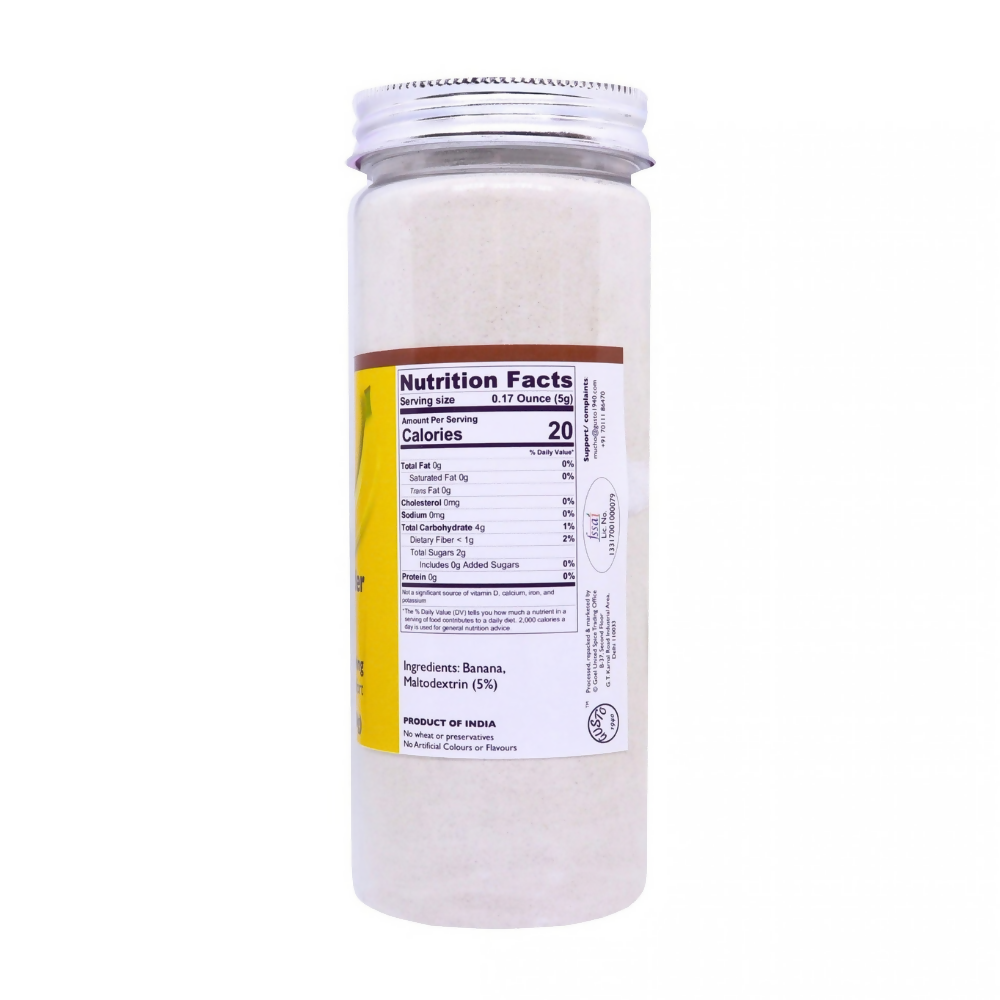 Tassyam Organics Banana Powder Bottle - Vegan & Natural | Grocsy