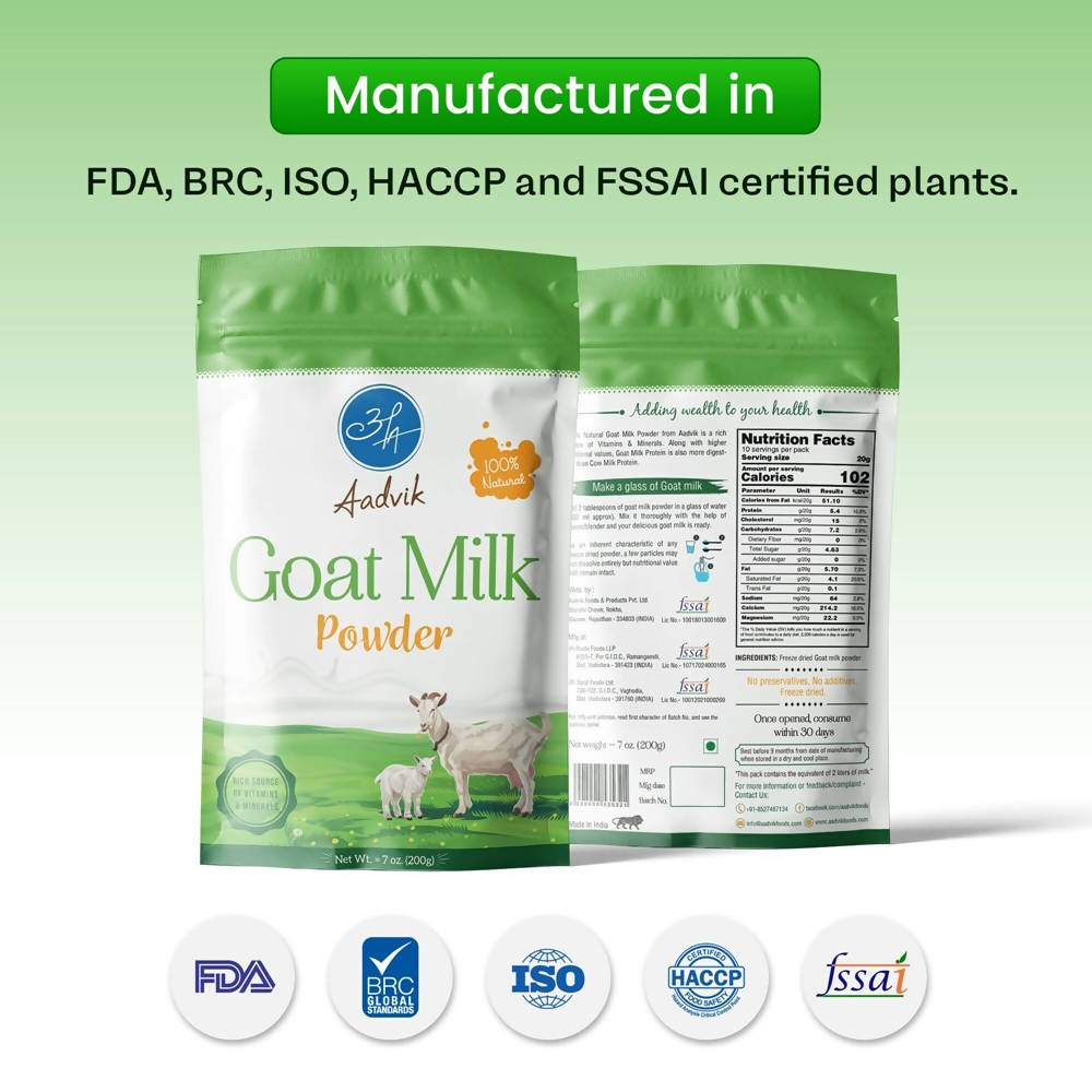 Aadvik Goat Milk Powder (200 Gm) | Grocsy