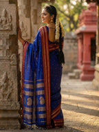 Anaita D Blue Silk Woven Saree With Blouse | Grocsy