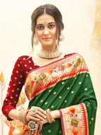 Anaita D Green Silk Saree With Blouse Piece | Grocsy