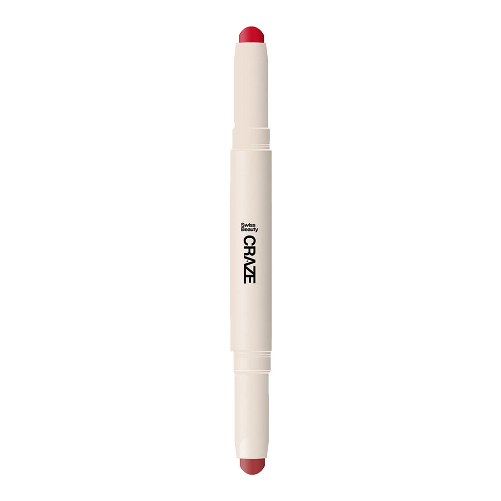 Swiss Beauty CRAZE Duo 2 In 1 Satin Matte Finish Lipstick Non-Transfer Lip Colour - 01 Party Ready | Grocsy