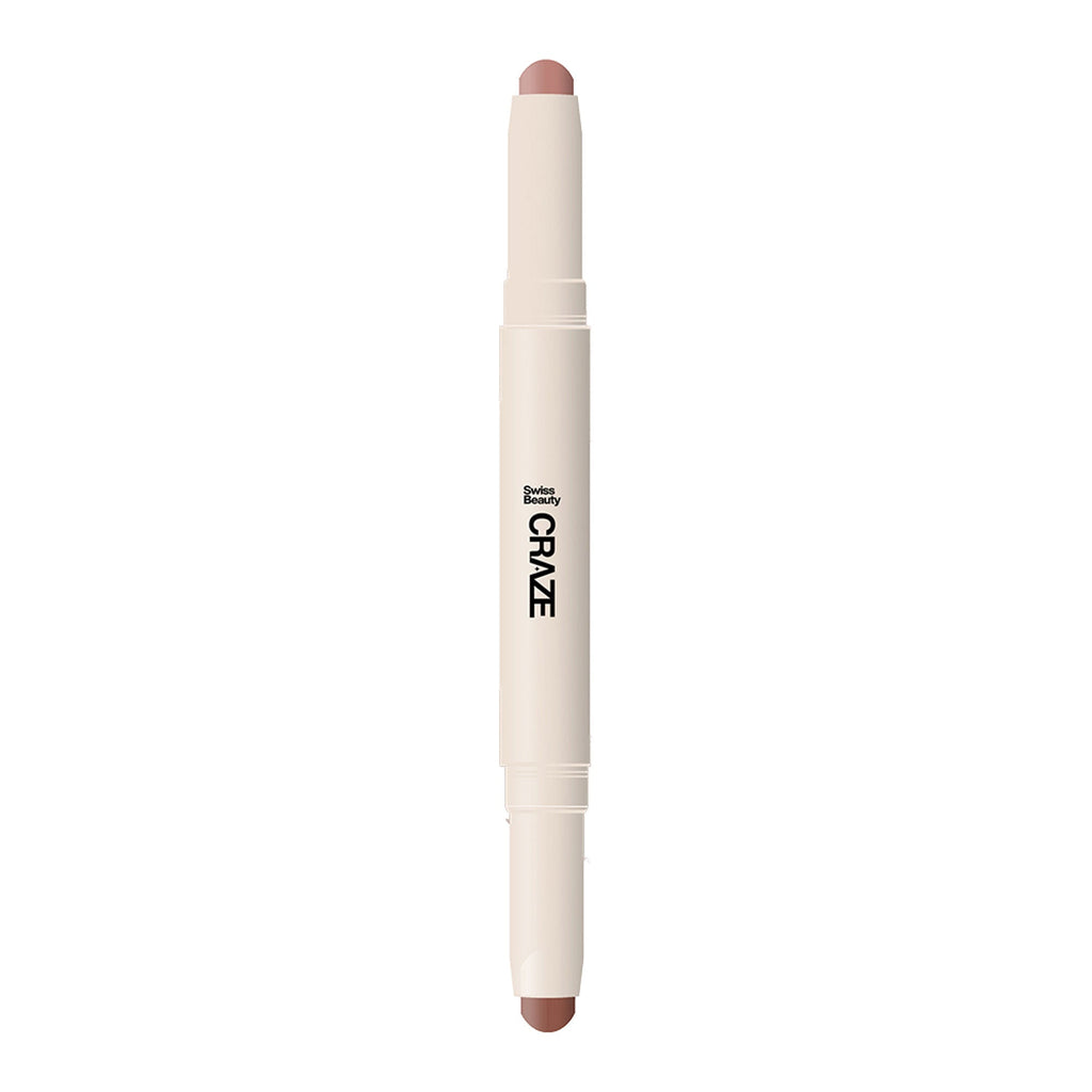 Swiss Beauty CRAZE Duo 2 In 1 Satin Matte Finish Lipstick Non-Transfer Lip Colour - 03 Choco Spice | Grocsy