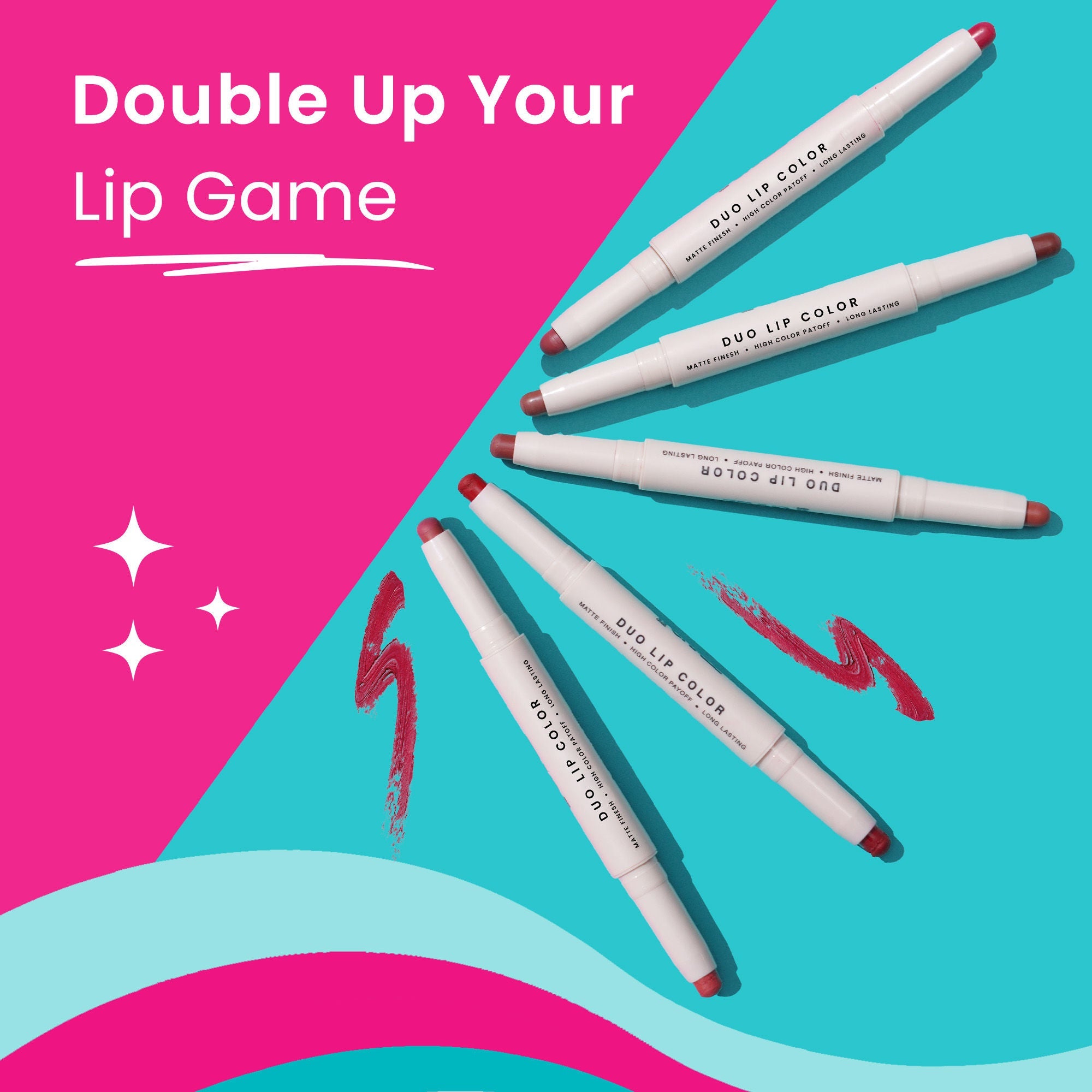 Swiss Beauty CRAZE Duo 2 In 1 Satin Matte Finish Lipstick Non-Transfer Lip Colour - 04 Terrafic Pink | Grocsy