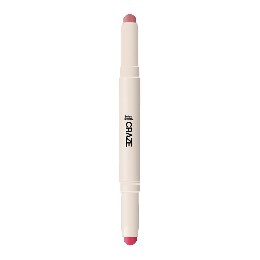 Swiss Beauty CRAZE Duo 2 In 1 Satin Matte Finish Lipstick Non-Transfer Lip Colour - 04 Terrafic Pink | Grocsy