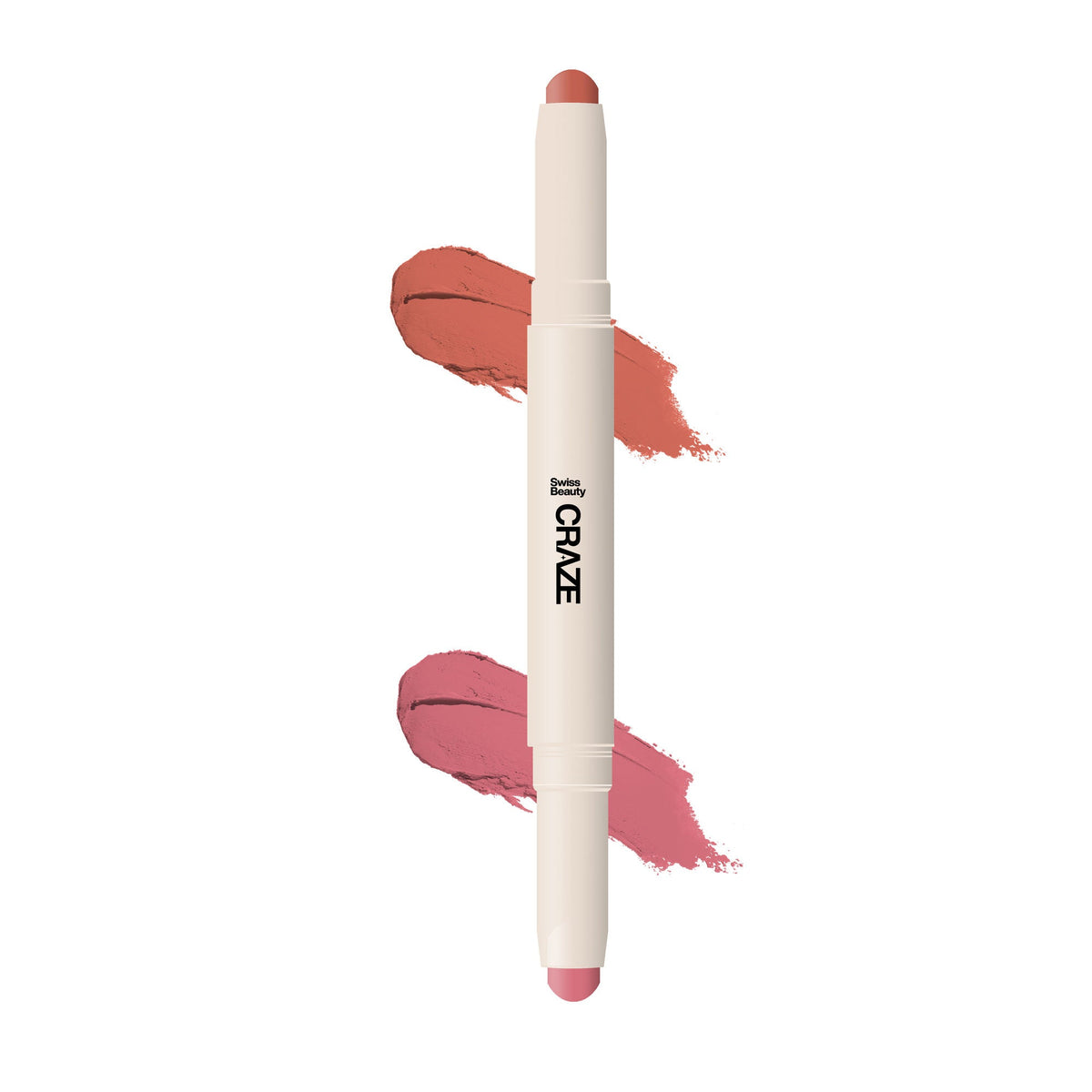 Swiss Beauty CRAZE Duo 2 In 1 Satin Matte Finish Lipstick Non-Transfer Lip Colour - 05 Peach Me Pink | Grocsy