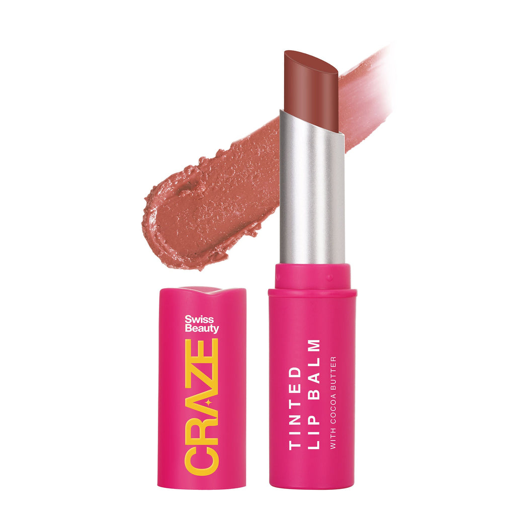 Swiss Beauty CRAZE Tinted Weightless Sheer Coverage Lip Balm With Cocoa Butter - 01 Marshmallow | Grocsy