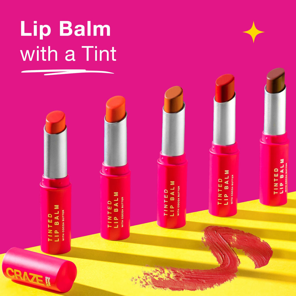 Swiss Beauty CRAZE Tinted Weightless Sheer Coverage Lip Balm With Cocoa Butter - 03 Cherry Crush | Grocsy
