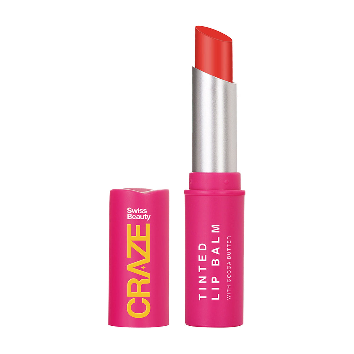 Swiss Beauty CRAZE Tinted Weightless Sheer Coverage Lip Balm With Cocoa Butter - 03 Cherry Crush | Grocsy