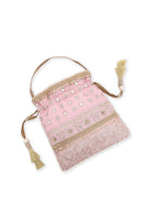 Masq Pink & Gold-Toned Embellished Potli Clutch