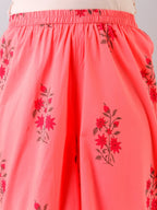 HERE&NOW Floral Printed Gotta Patti Regular Kurta with Palazzos | Grocsy