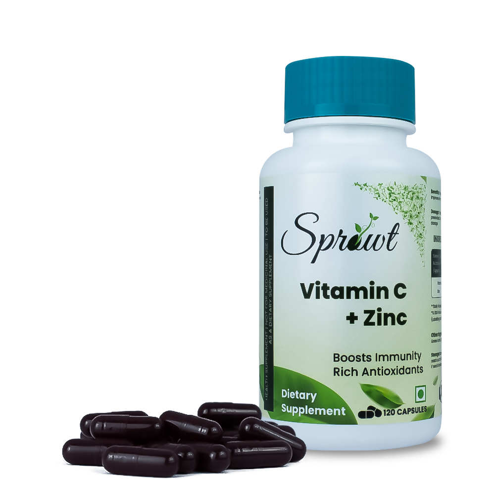 Sprowt Plant Based Vitamin C + Zinc Capsules | Grocsy