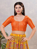 Joban Fashion Women Silk Orange Stitched Blouse | Grocsy