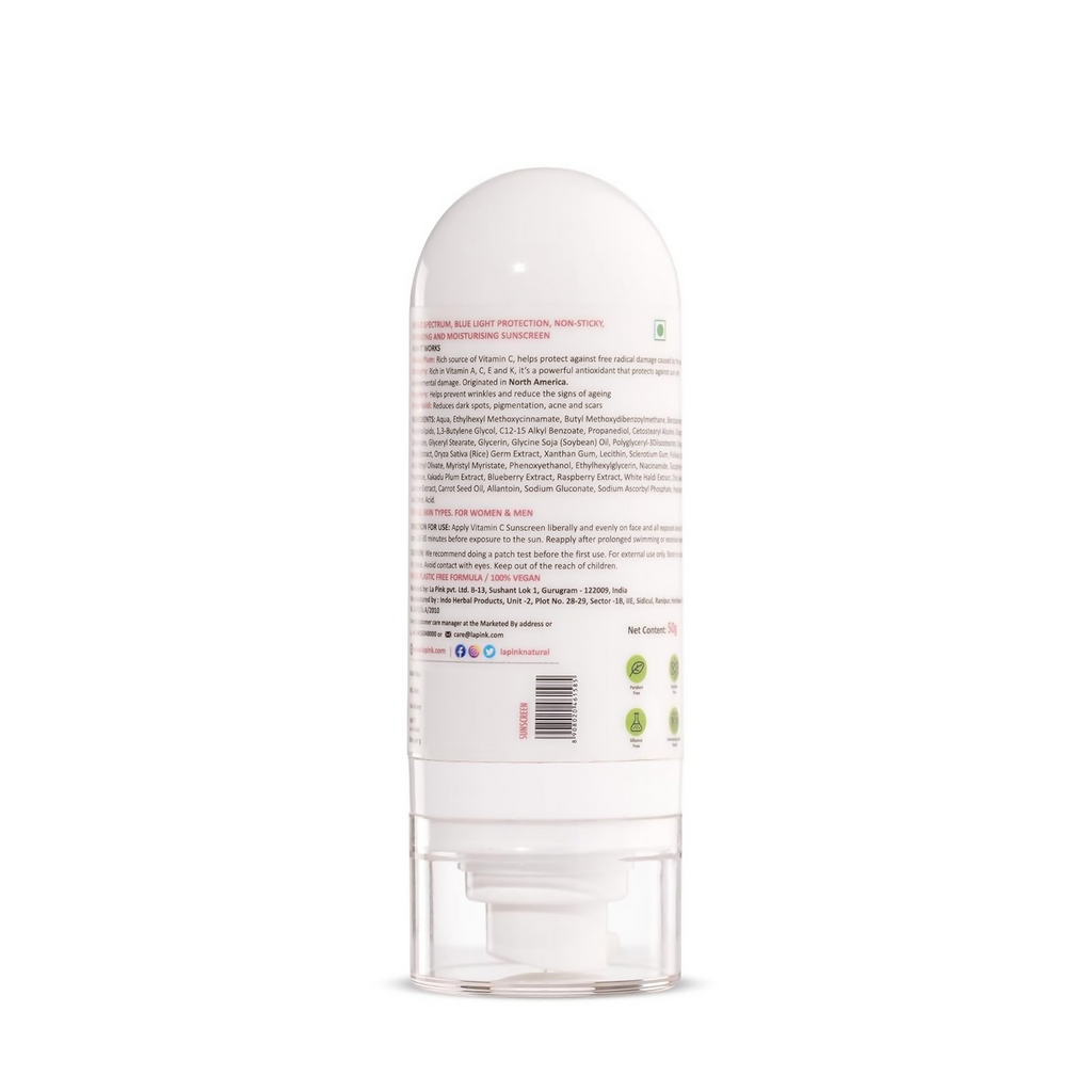 La Pink Vitamin C Sunscreen SPF 50 Pa++++ For All Skin Types | Grocsy