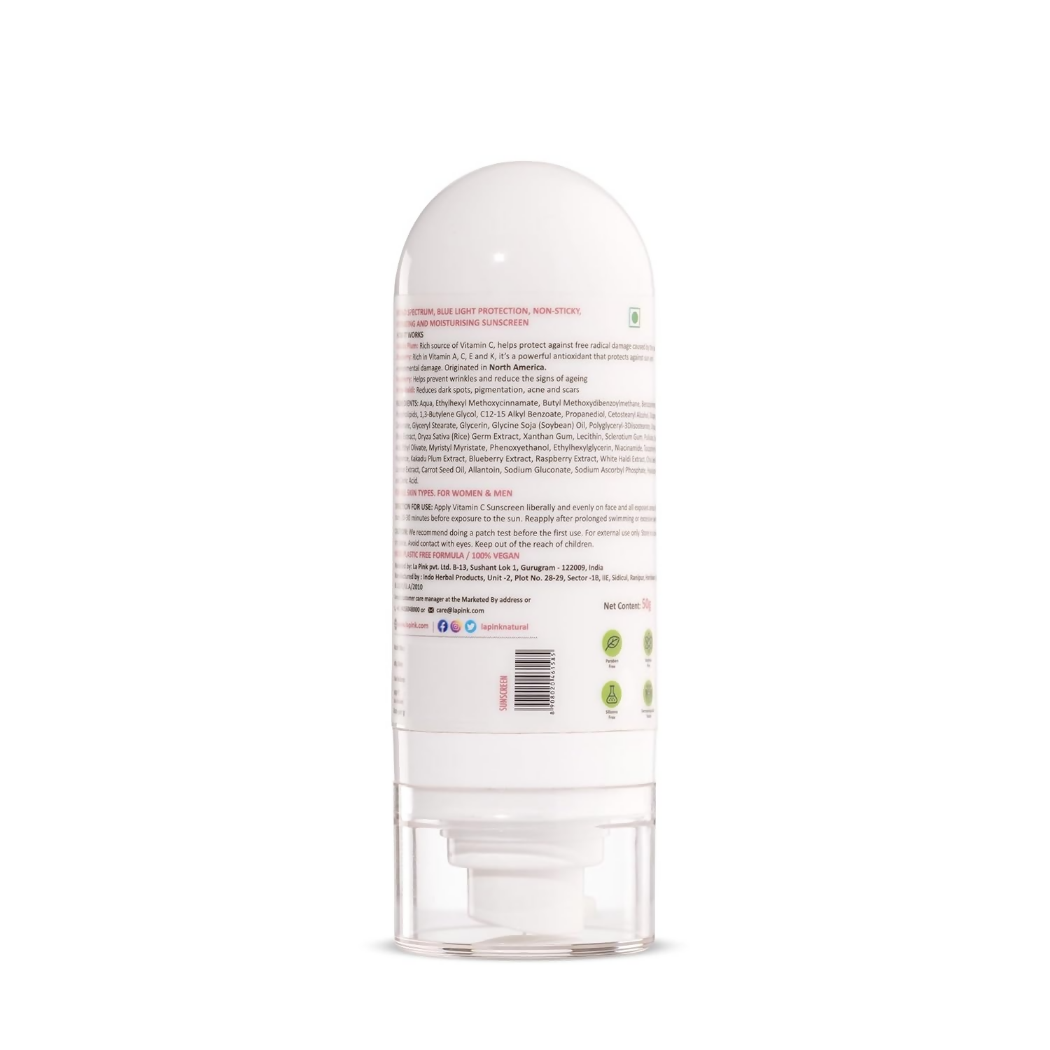 La Pink Vitamin C Sunscreen SPF 50 Pa++++ For All Skin Types | Grocsy