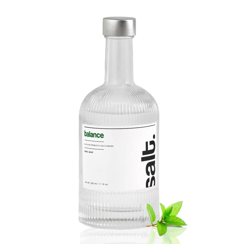 Salt. Oral Care Balance Mouthwash Natural Alkaline Probiotic Mouthwash with Basil Mint | Grocsy