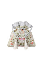 Masq Green & Pink Embellished Embroidered Potli Clutch