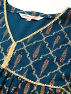 All About You Ethnic Motifs Foil Print Gotta Patti Detail Kurta with Palazzos | Grocsy