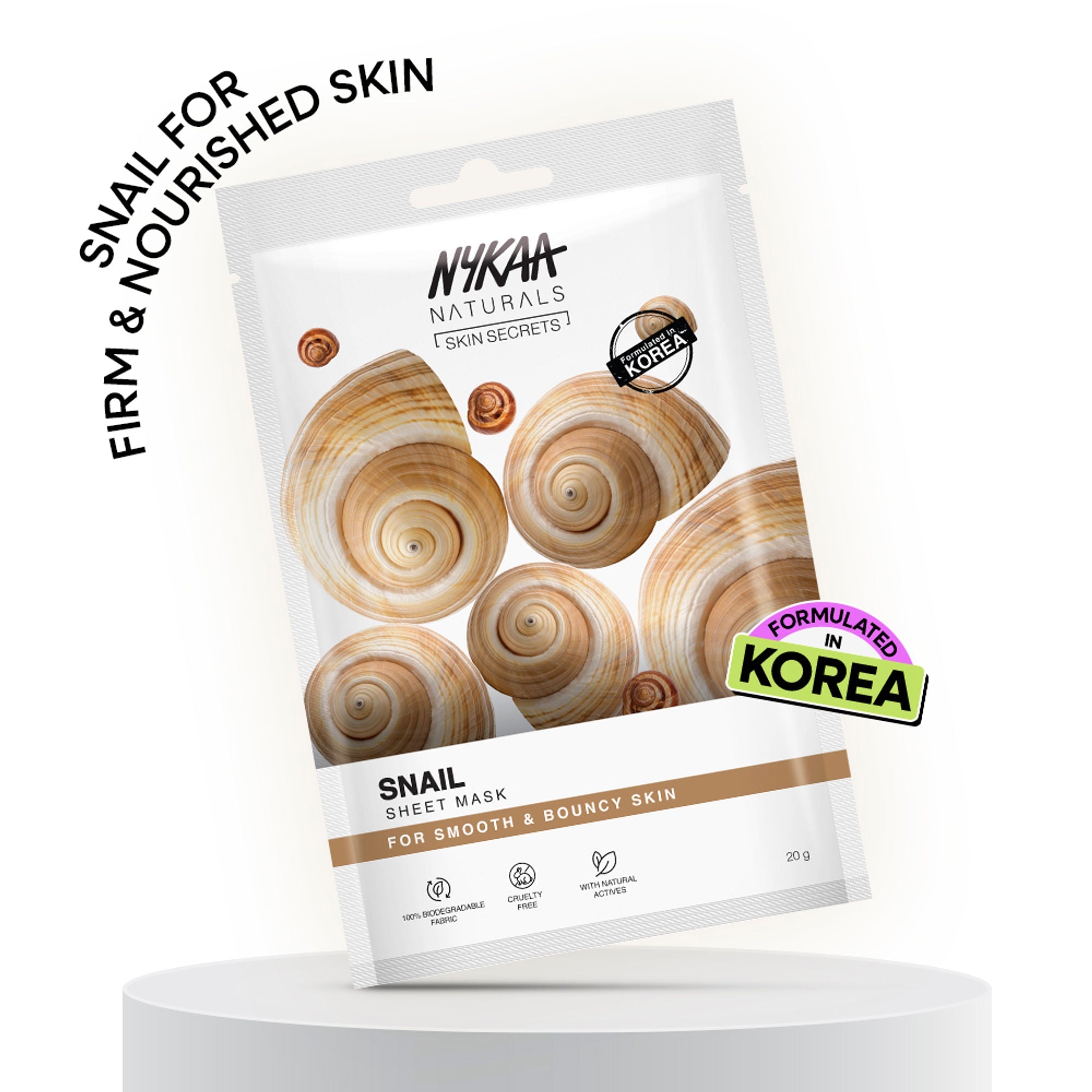 Nykaa Green Tea + Aloe Vera Sheet Mask For Hydrated Skin - Formulated in Korea - For All Skin Types - Snail | Grocsy