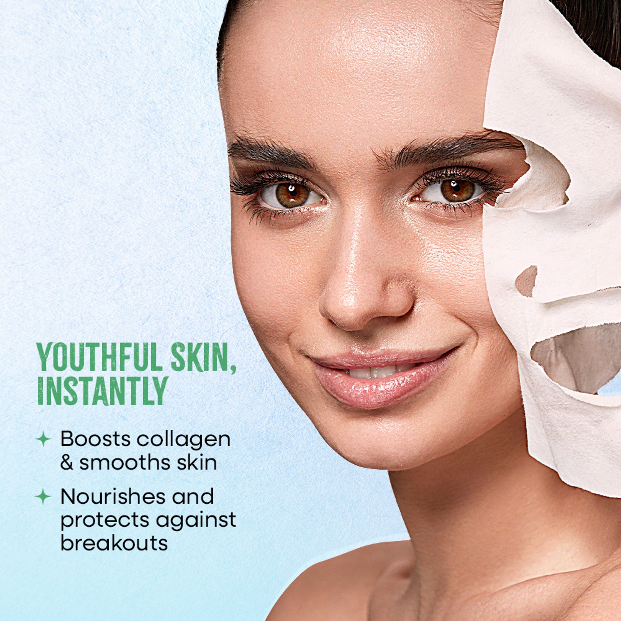 Nykaa Green Tea + Aloe Vera Sheet Mask For Hydrated Skin - Formulated in Korea - For All Skin Types - Snail | Grocsy