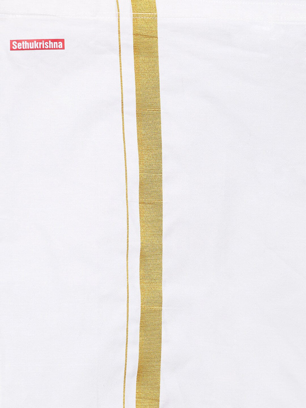 Sethukrishna Boys Cream-Coloured & Gold-Toned Shirt with Dhoti Set | Grocsy