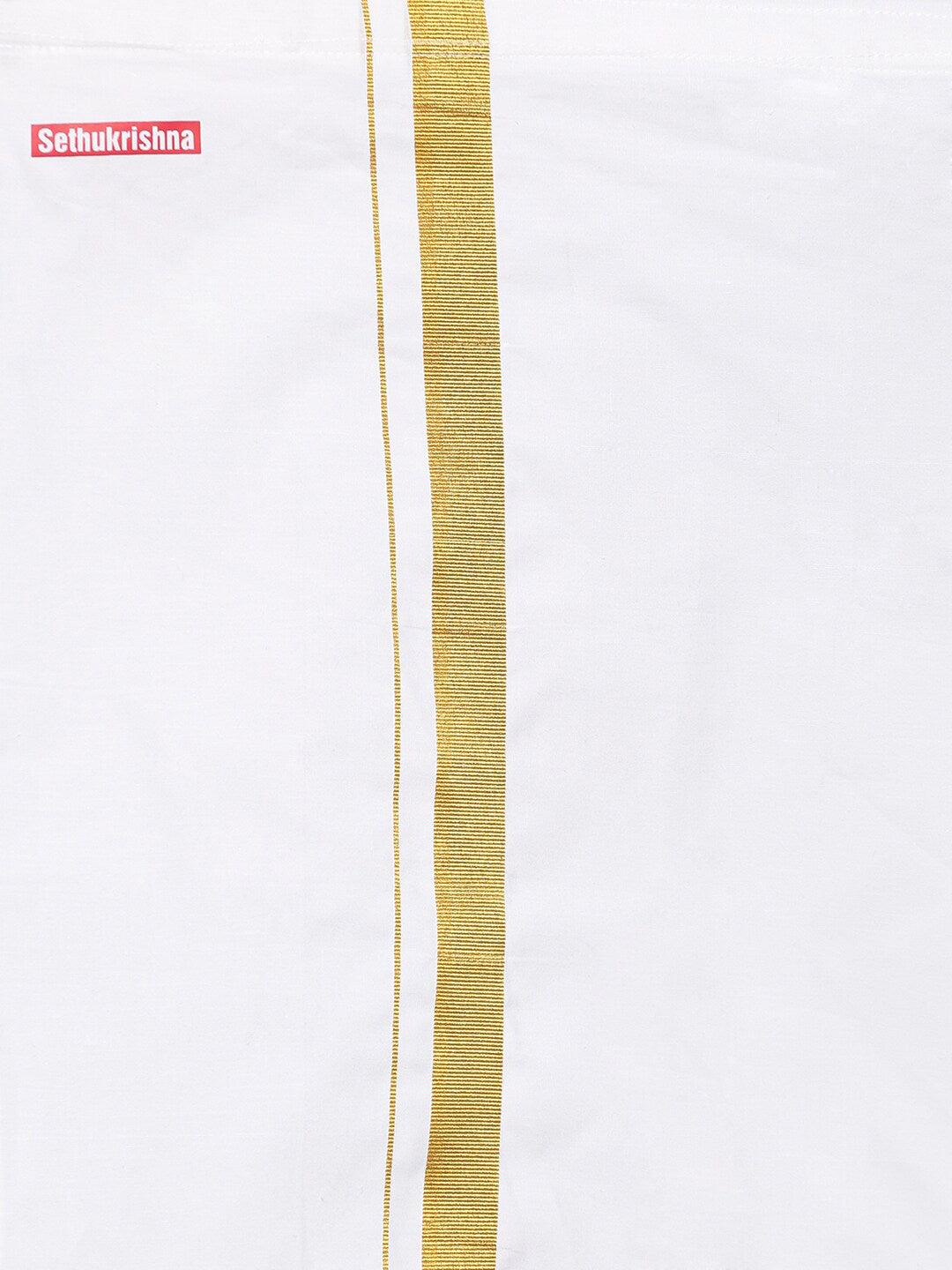 Sethukrishna Boys Cream-Coloured & Gold-Toned Shirt with Dhoti Set | Grocsy