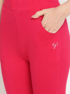 TAG 7 Women Magenta & Blue Pack of 2 Straight Fit Ankle-Length Leggings | Grocsy