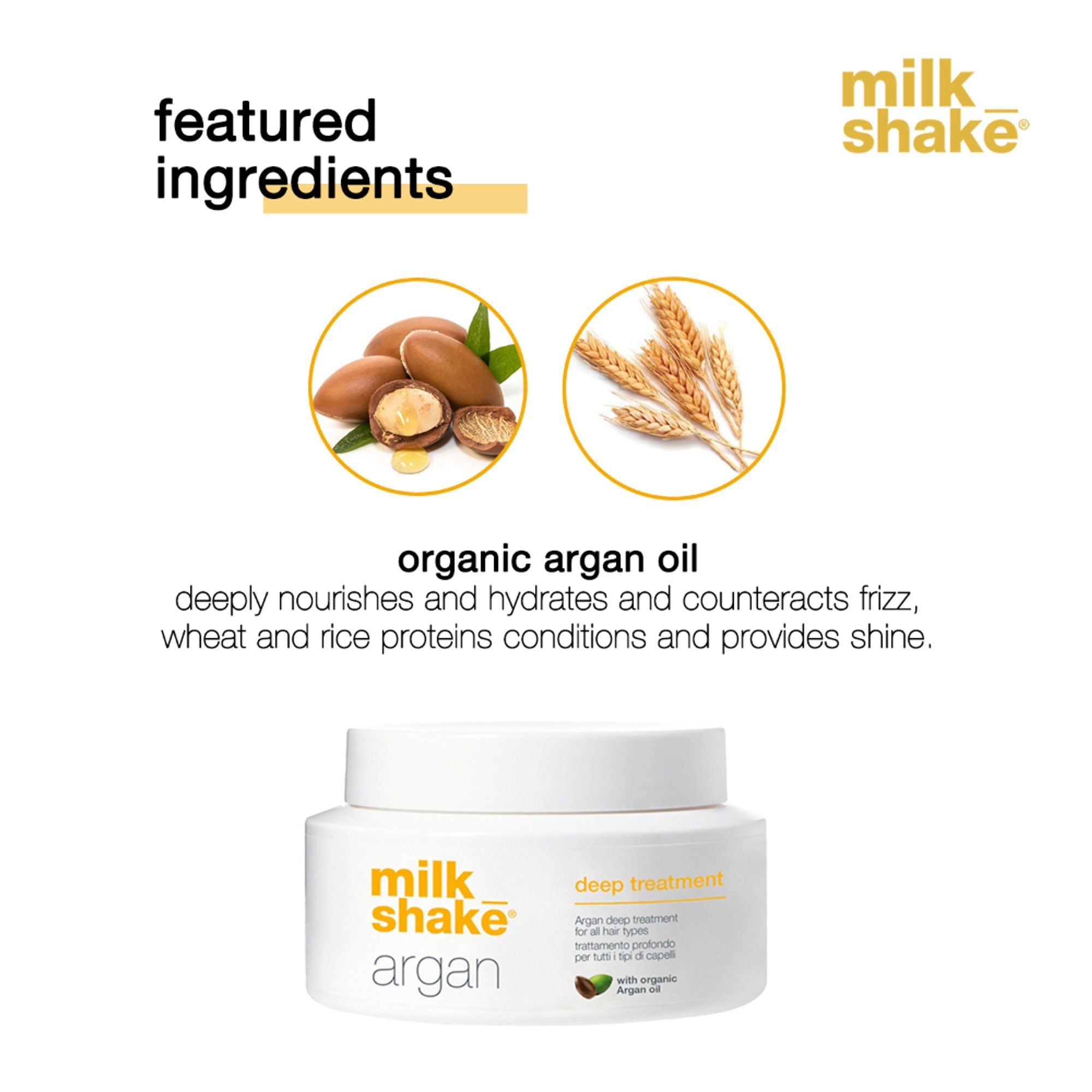 Milkshake Argan Mask For Deep Nourishment & Frizz Free - Thick & Wavy Hair | Grocsy