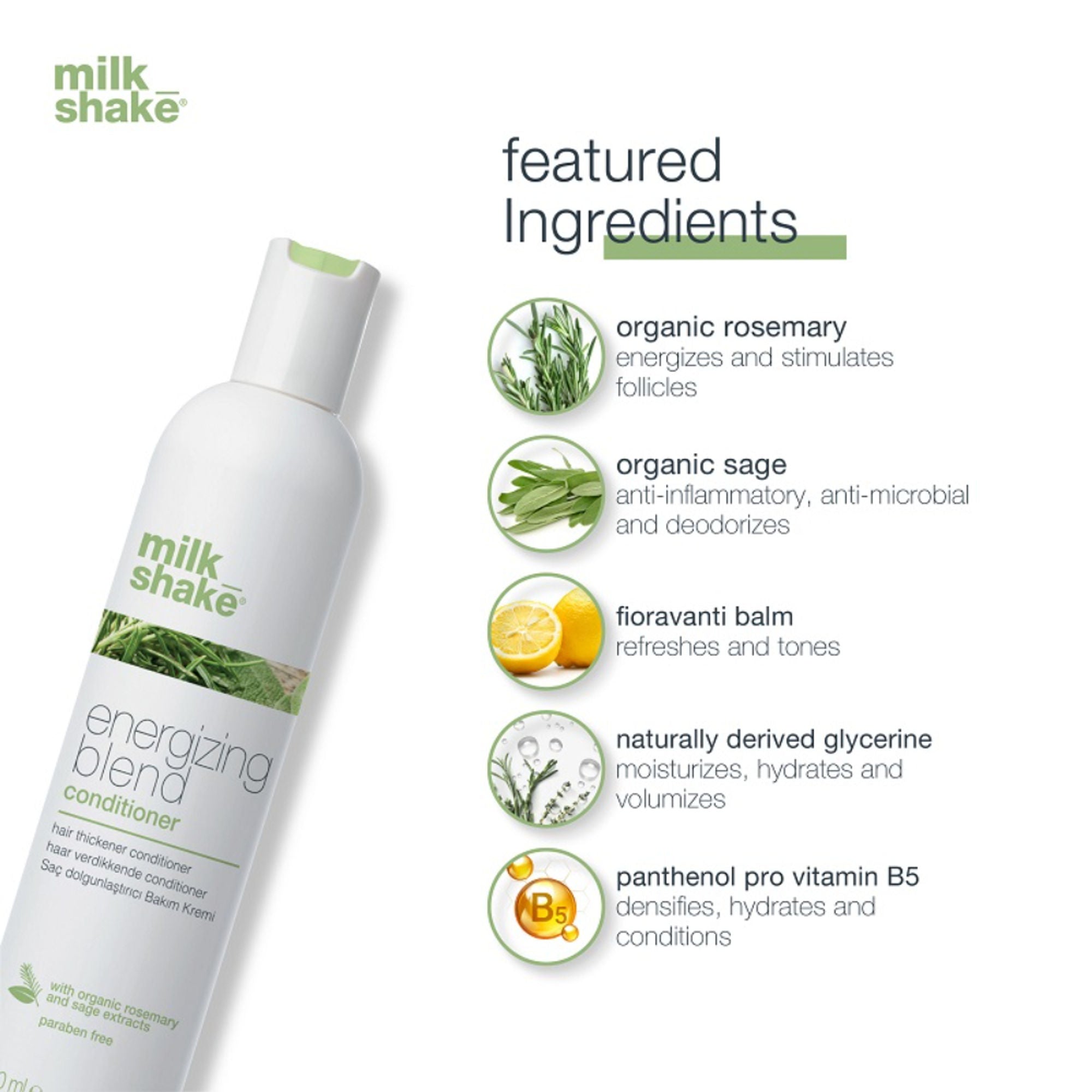 Milkshake Energizing Blend Conditioner For Hair Loss With Organic Rosemary & Sage | Grocsy