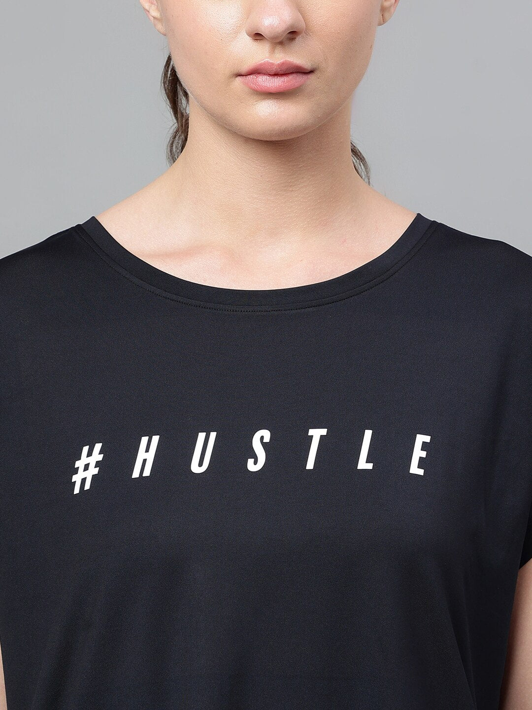 MKH Typography Printed Extended Sleeves Dri-FIT Relaxed Fit T-shirt | Grocsy