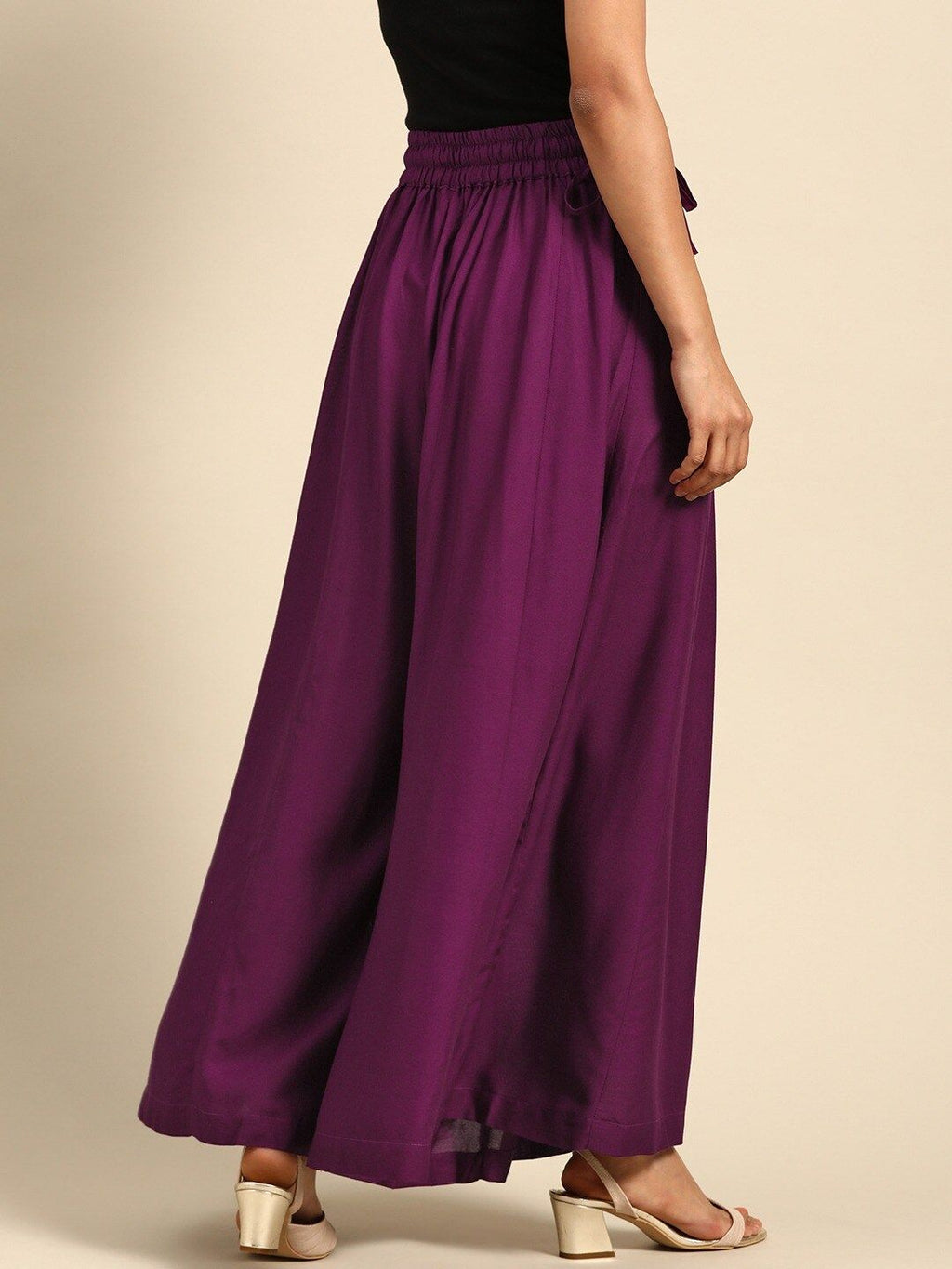 TAG 7 Women Rayon Flared Palazzos | Grocsy