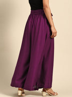 TAG 7 Women Rayon Flared Palazzos | Grocsy