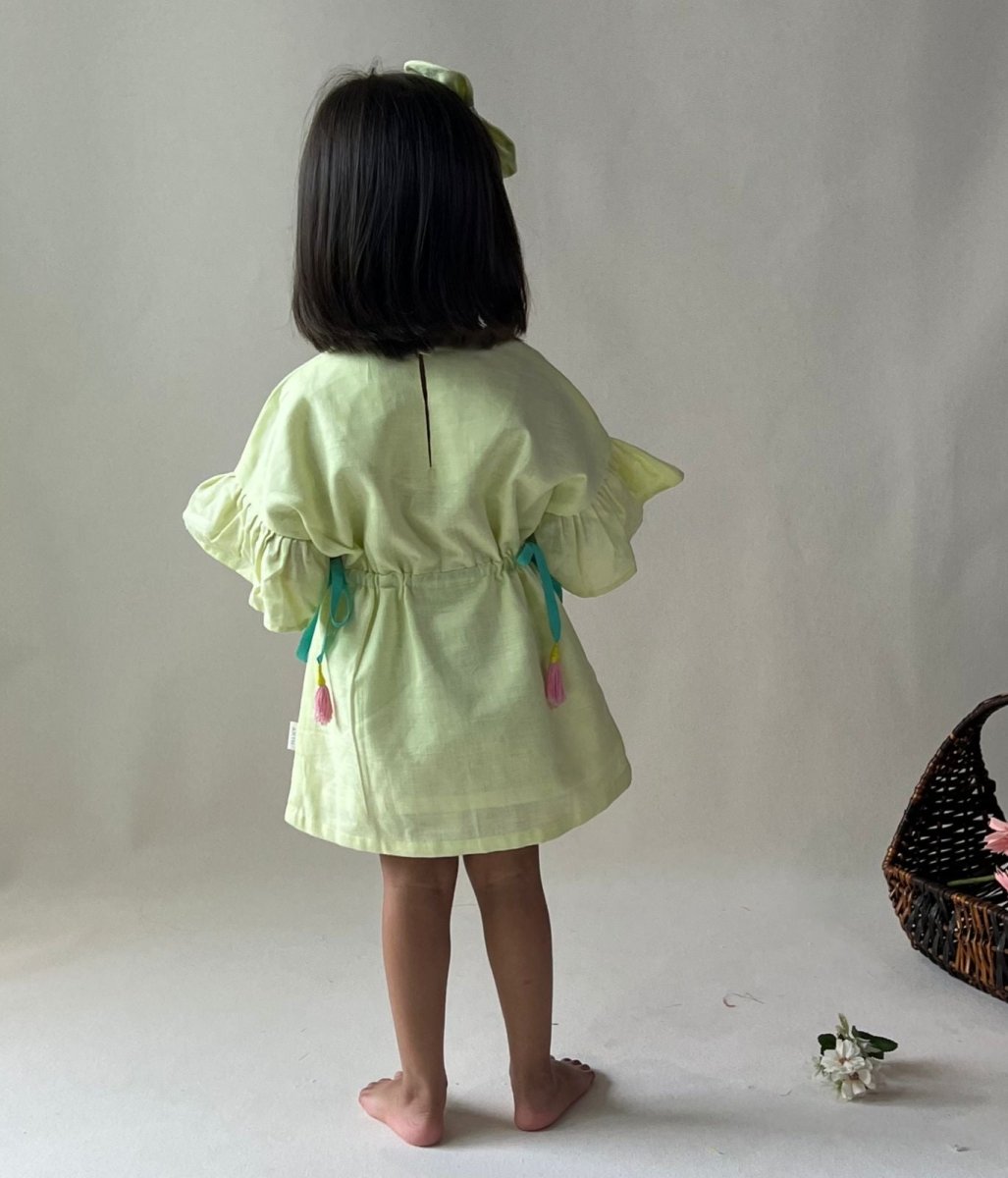 ArthLife Yellow Donuts Embroidered Dress | Grocsy