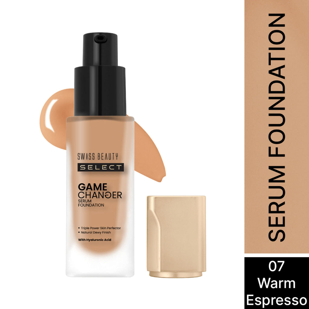 Swiss Beauty Select Game Changer Serum Foundation With Natural and Dewy Finish - 7. Warm Espresso | Grocsy