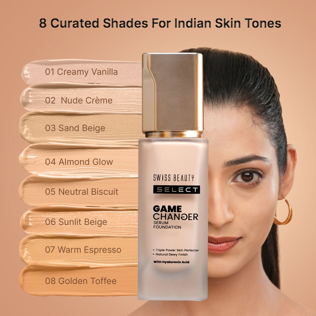 Swiss Beauty Select Game Changer Serum Foundation With Natural and Dewy Finish - 7. Warm Espresso | Grocsy