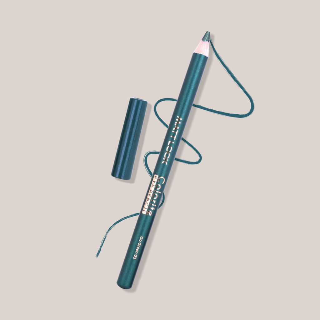 Matt Look Colorite Long Lasting Smudge Proof Eye Liner Pencil - Go Green 03 | Grocsy