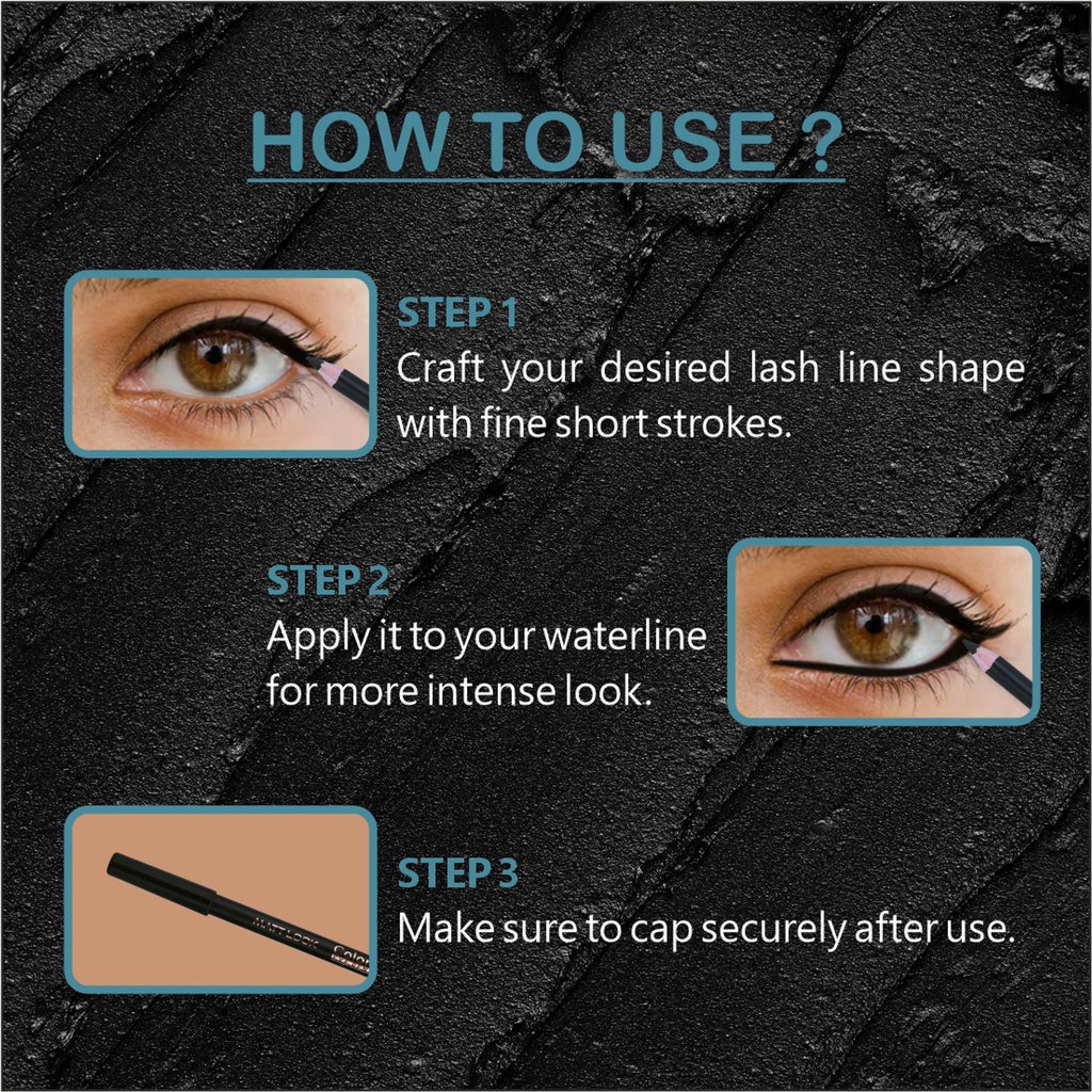 Matt Look Colorite Long Lasting Smudge Proof Eye Liner Pencil - Go Green 03 | Grocsy