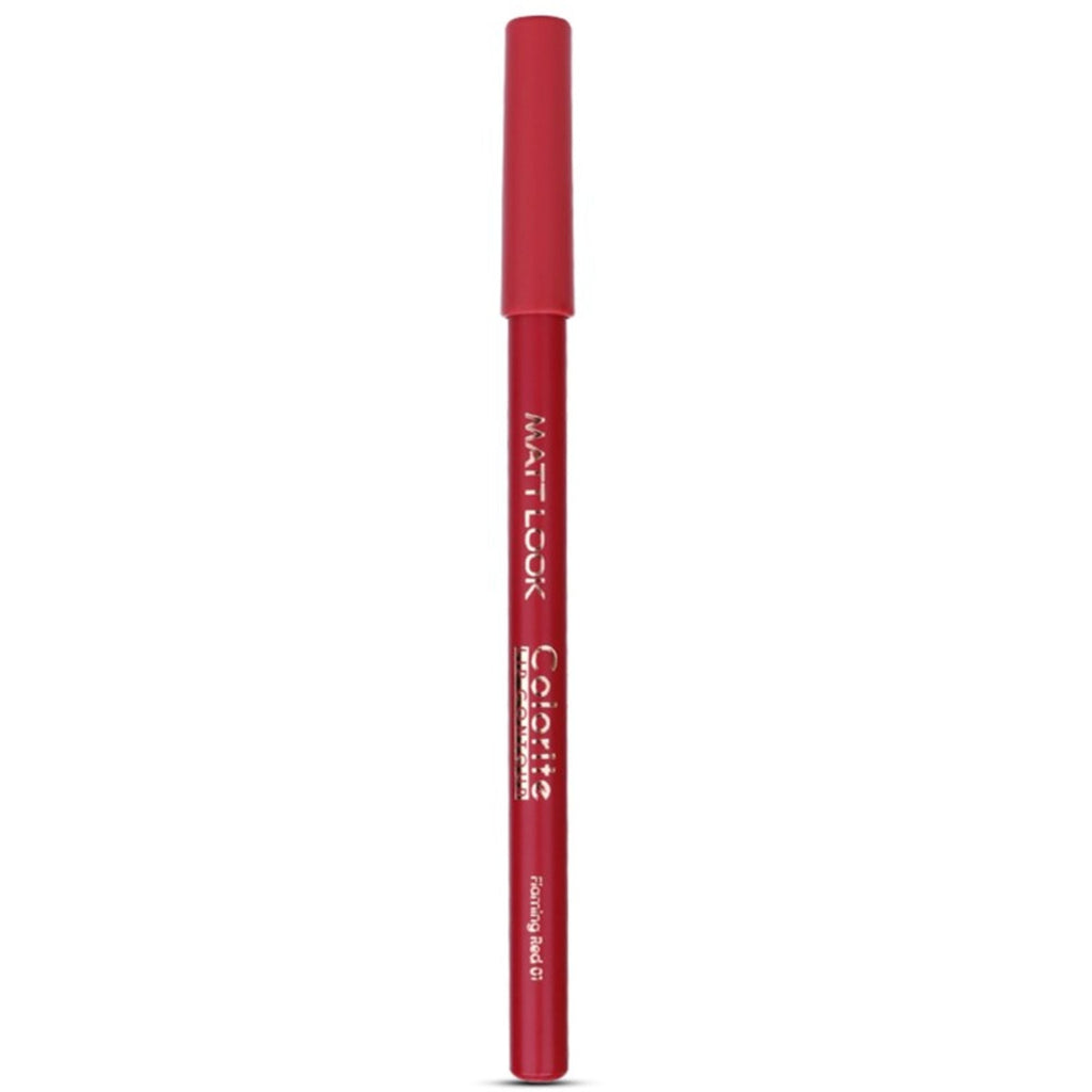 Matt Look Colorite Lip Contour Professional Matte Lip Color Pencil - Flaming Red 01 | Grocsy