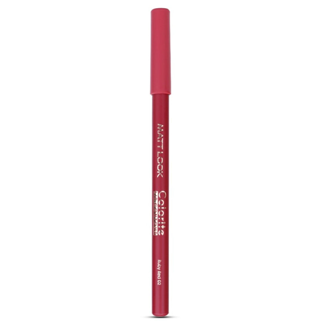 Matt Look Colorite Lip Contour Professional Matte Lip Color Pencil - Ruby Red 02 | Grocsy