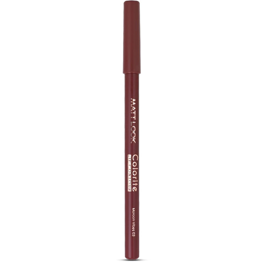 Matt Look Colorite Lip Contour Professional Matte Lip Color Pencil - Maroon Vibes 03 | Grocsy