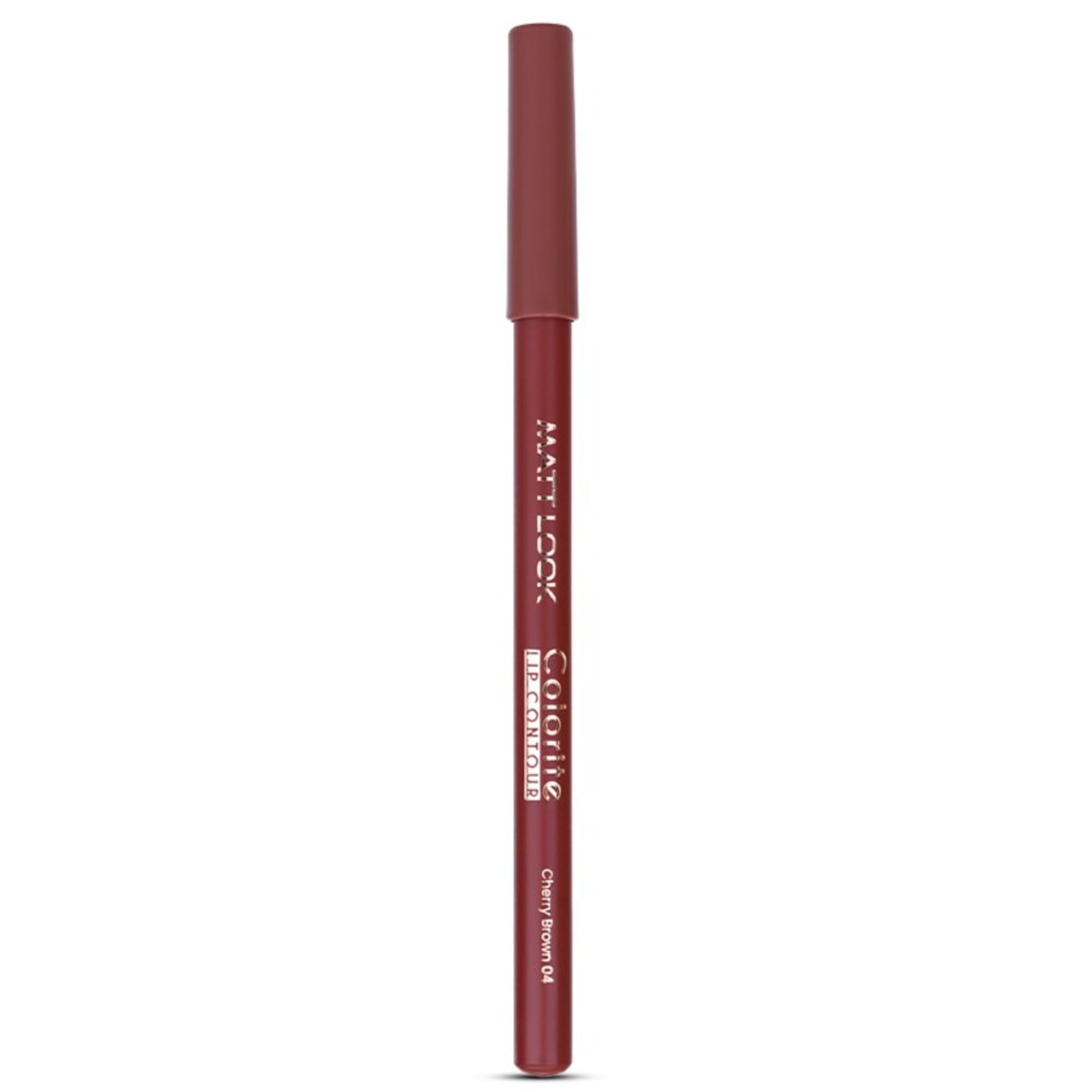 Matt Look Colorite Lip Contour Professional Matte Lip Color Pencil - Cherry Brown 04 | Grocsy
