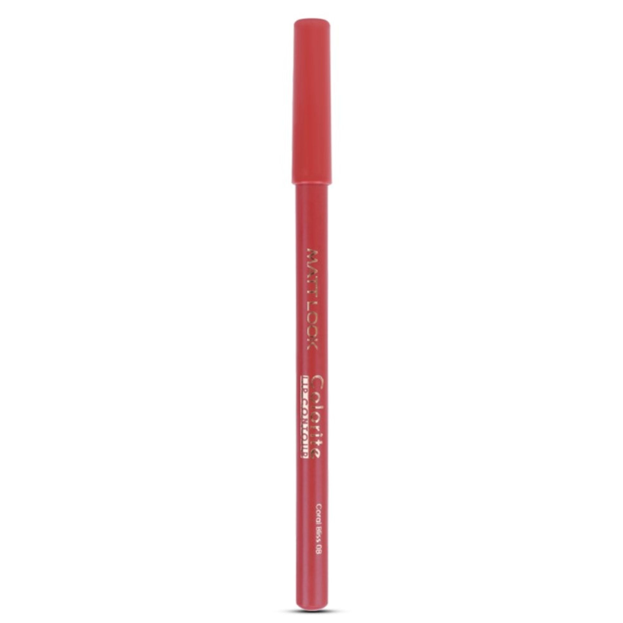 Matt Look Colorite Lip Contour Professional Matte Lip Color Pencil - Coral Bliss 08 | Grocsy