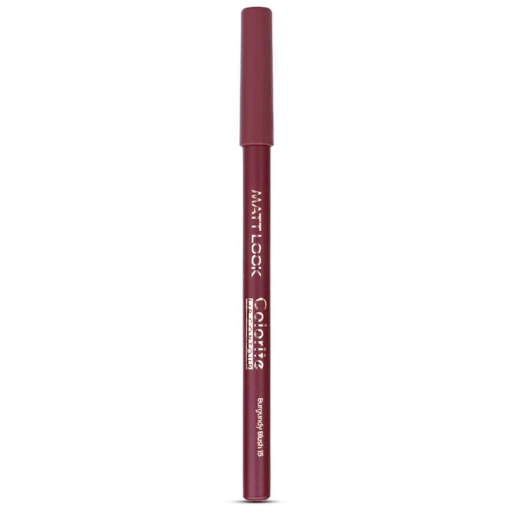 Matt Look Colorite Lip Contour Professional Matte Lip Color Pencil - Burgundy Blush 15 | Grocsy