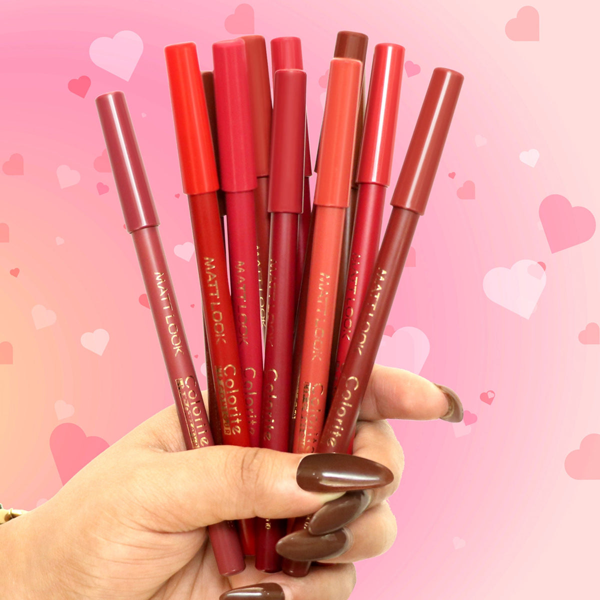 Matt Look Colorite Lip Contour Professional Matte Lip Color Pencil - Rich Ruby 16 | Grocsy