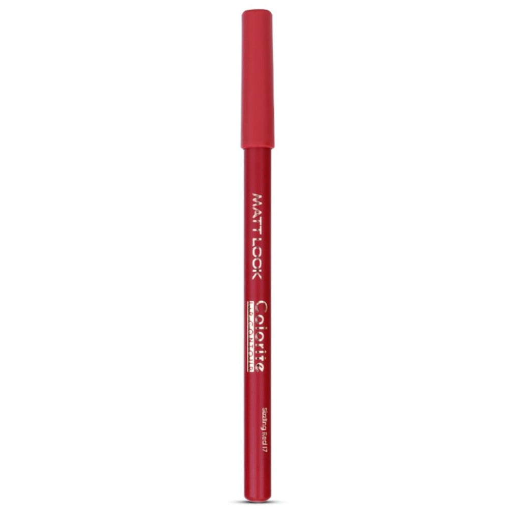 Matt Look Colorite Lip Contour Professional Matte Lip Color Pencil - Sizzling Red 17 | Grocsy