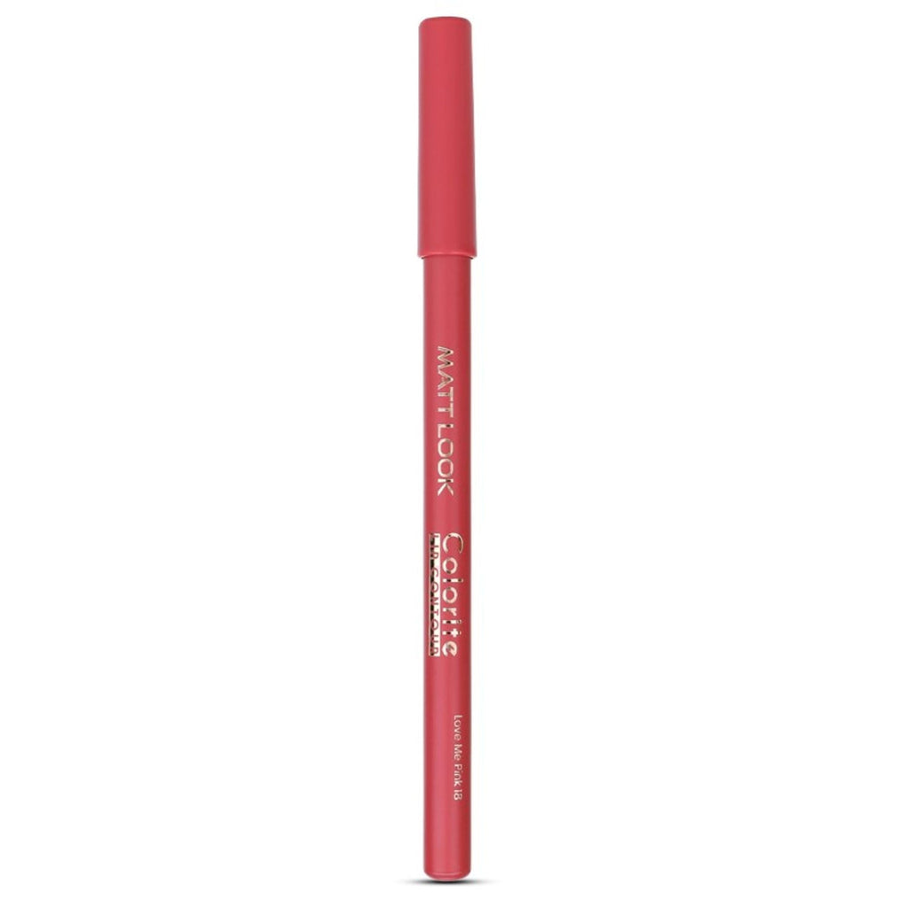 Matt Look Colorite Lip Contour Professional Matte Lip Color Pencil - Love Me Pink 18 | Grocsy