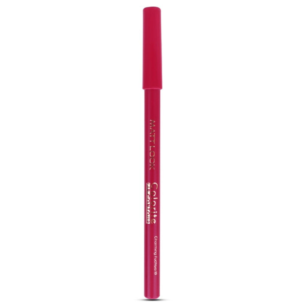 Matt Look Colorite Lip Contour Professional Matte Lip Color Pencil - Charming Fuchsia 19 | Grocsy