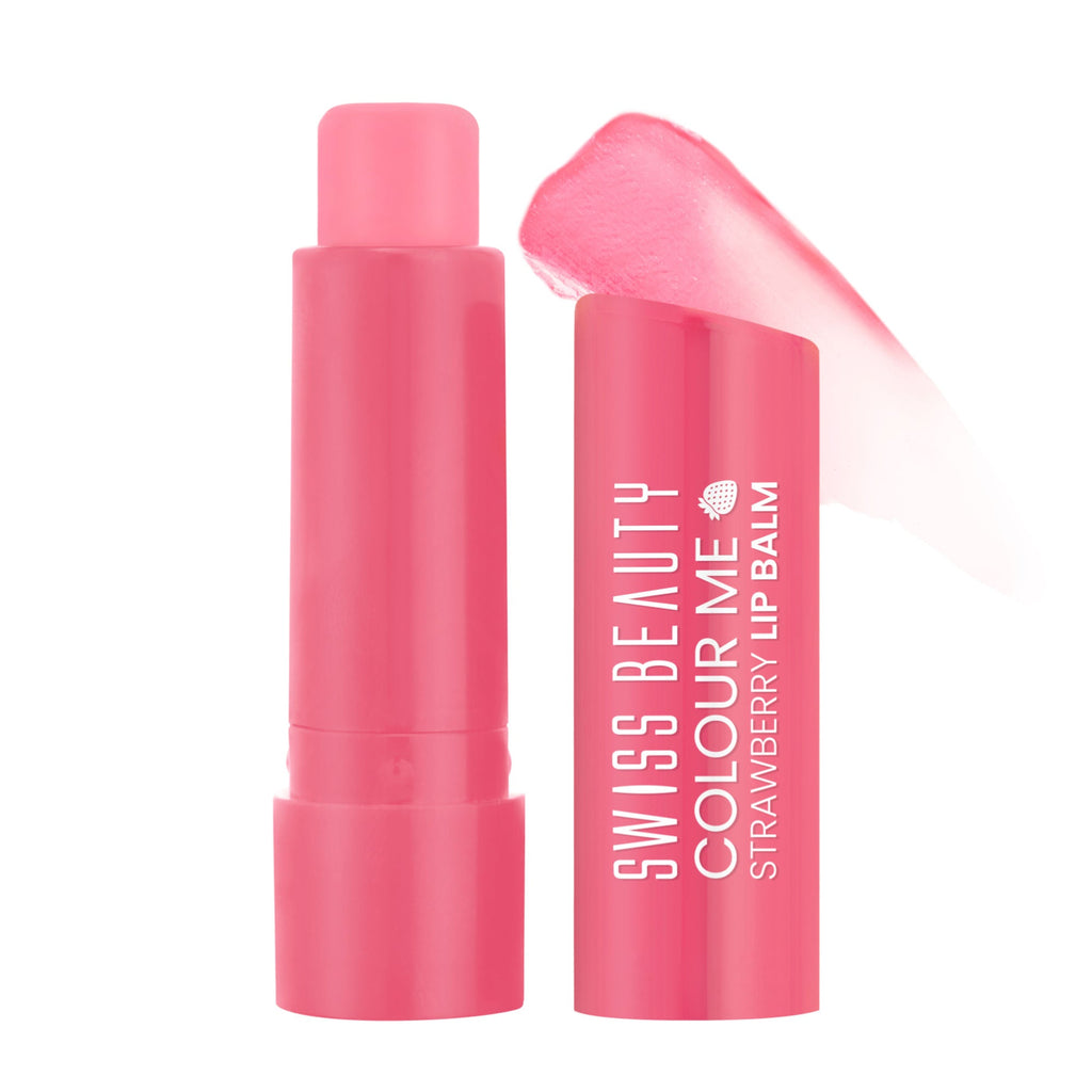 Swiss Beauty Colour Me Tinted Lip Balm For Dry With SPF 15 , Shea Butter and Vitamin E - Strawberry Slush | Grocsy