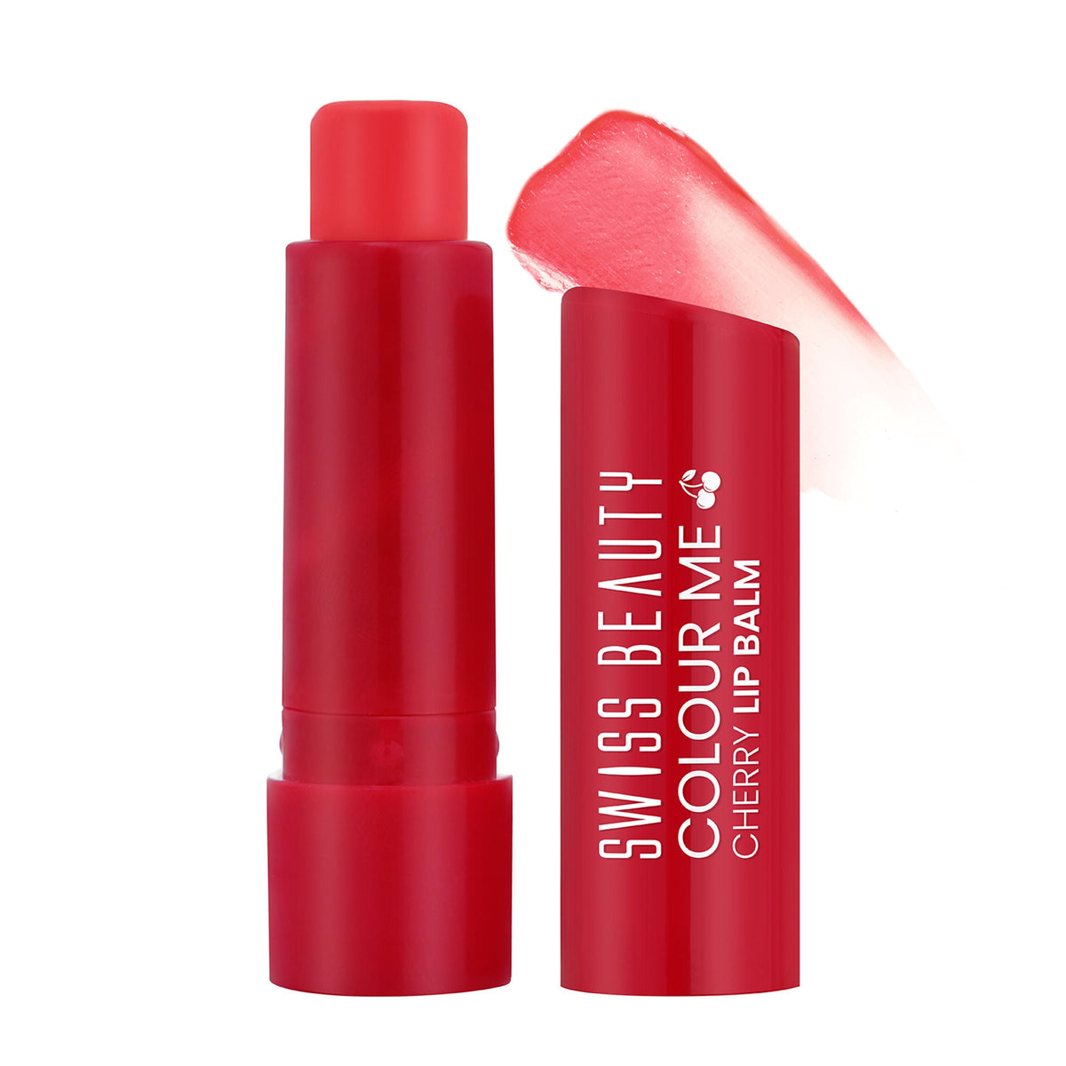 Swiss Beauty Colour Me Tinted Lip Balm For Dry With SPF 15 , Shea Butter and Vitamin E - Cherry Pop | Grocsy